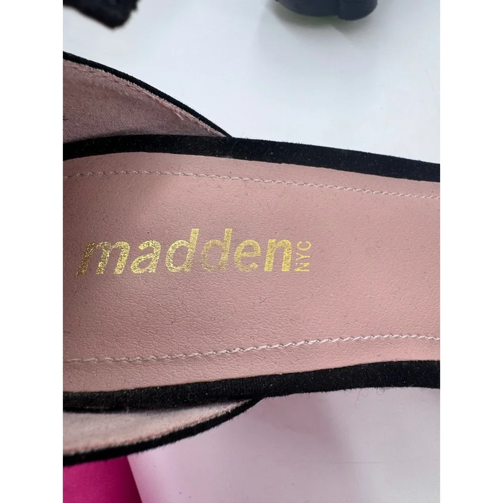 Madden NYC VVENUS Wedge Espadrille Sandals Womens 8.5 Black Ankle Strap VVEN01J1